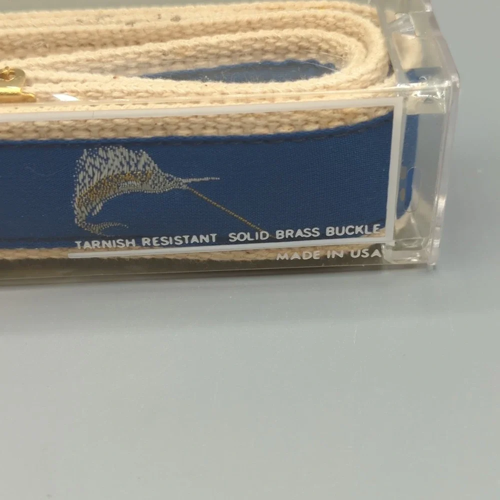 Skipper's Canvas Web Belt Nautical Boat Vintage Solid Brass Buckle Size 42 NEW